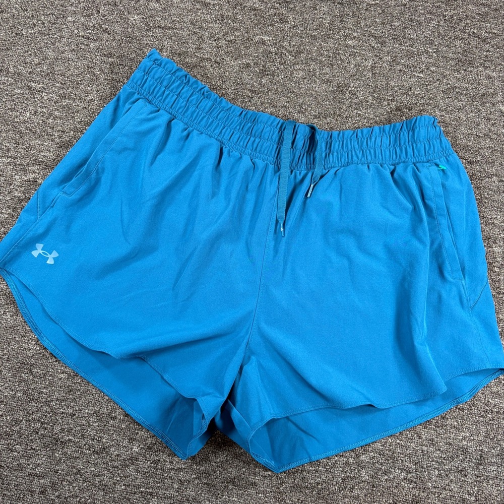 Under Armour Athletic Shorts Womens 2XL Blue Elastic Waist Drawstring Pockets